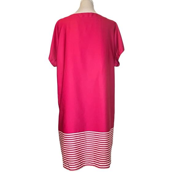 Smart Set Dress Womens Size M Watermelon Pink Silky Sheath Lined Loose Fit Cool - Picture 3 of 10